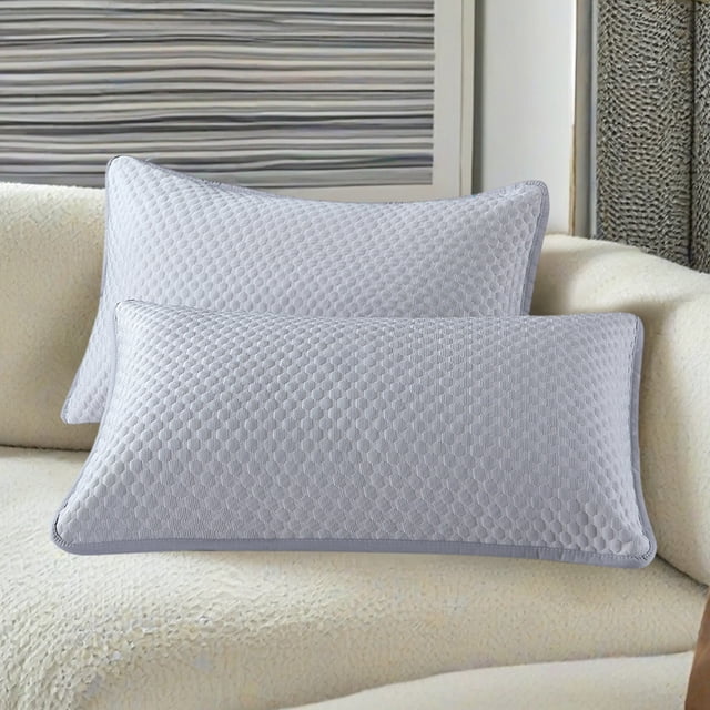 COM1950s Waterproof Pillow Protector, Breathable Pillow Cover for Core Isolation and Sweat Absorption, 2 Pack Polyester Pillowcase with Full Encasement, Standard Size 29x19 Inches