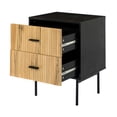 thumbnail image 7 of 2 Drawer Storage End Table Set of 2 Chest Cabinet Table Metal Legs for Home Black, 7 of 7