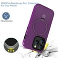 thumbnail image 4 of Decase for iPhone 15 Case,Rugged Shockproof with Built-in Ring Holder Stand Triple Layer Protector,Heavy Duty Military Grade Protection Anti-Scratch TPU Bumper Hard PC Back  Cover,Darkpurple, 4 of 5