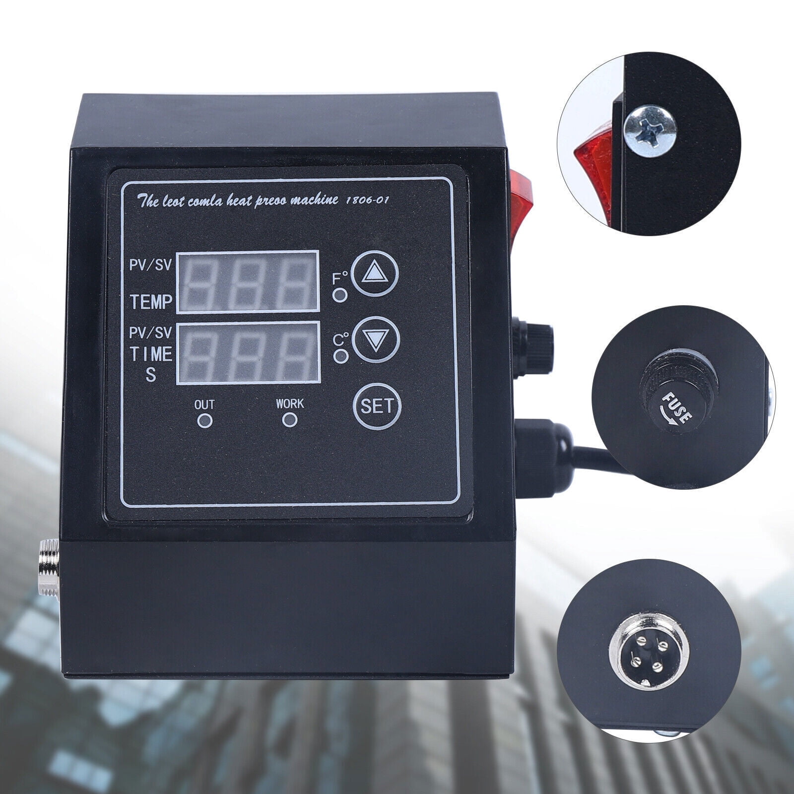 Heat Press Machine Control Box, Dual Display, For T-shirt Heating Parts Heat Press Machine Digital Control Box, 110V