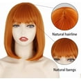 thumbnail image 5 of No Author Parrucche Short Bob Wig con frangia per le donne Synthetic Bob Parrucche Arancia Nero, 5 of 6