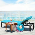 thumbnail image 4 of Gymax Adjustable Rattan Patio Chaise Lounge Chair Couch w/ Turquoise Cushion, 4 of 10