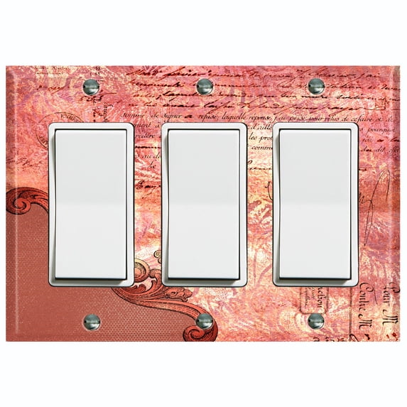 Metal Light Switch Plate Cover Blue Floral Damask Frame Honeycomb Trim DAM059
