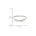 thumbnail image 2 of 14k White Gold Solid Polished Lightweight 2mm Ltw Half Round Band Size 9.5 Ring Ring for Women and Men, 2 of 2