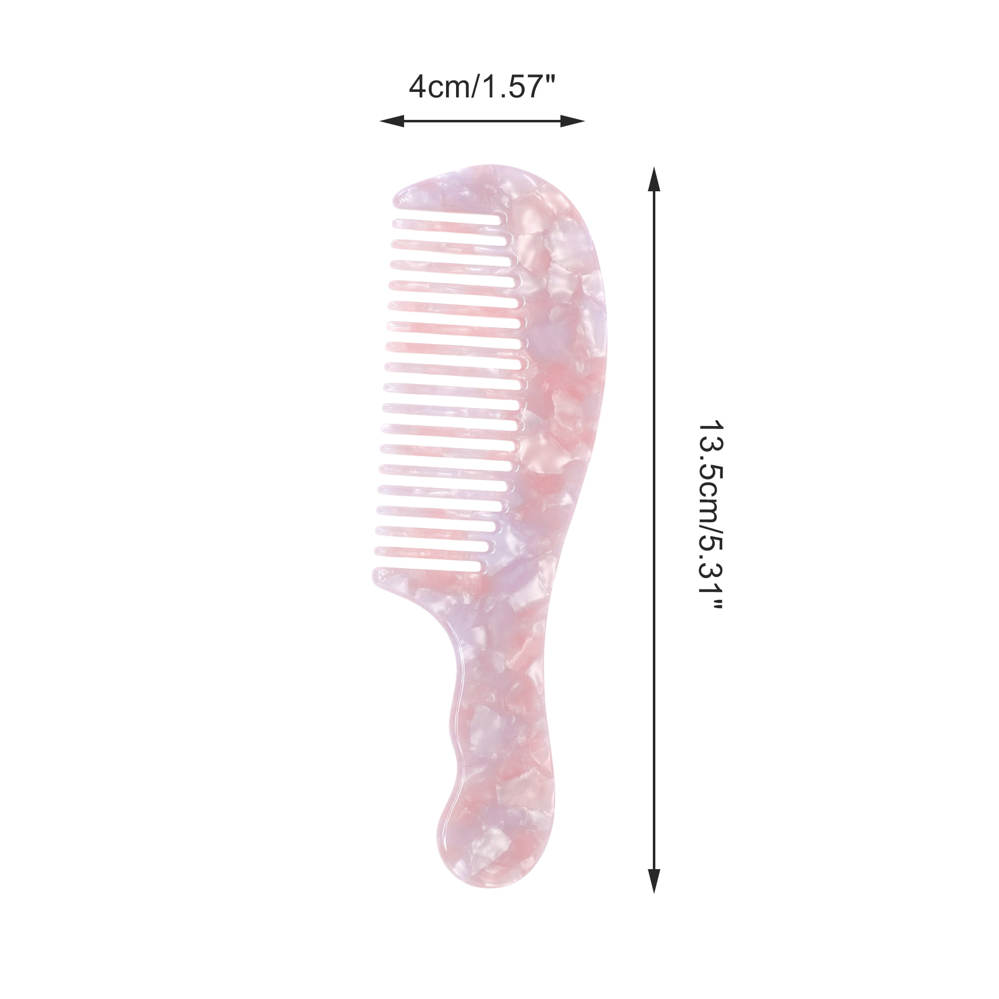 Unique Bargains 1 Pc Marble Texture Large Tooth Comb Cherry Blossom Pink
