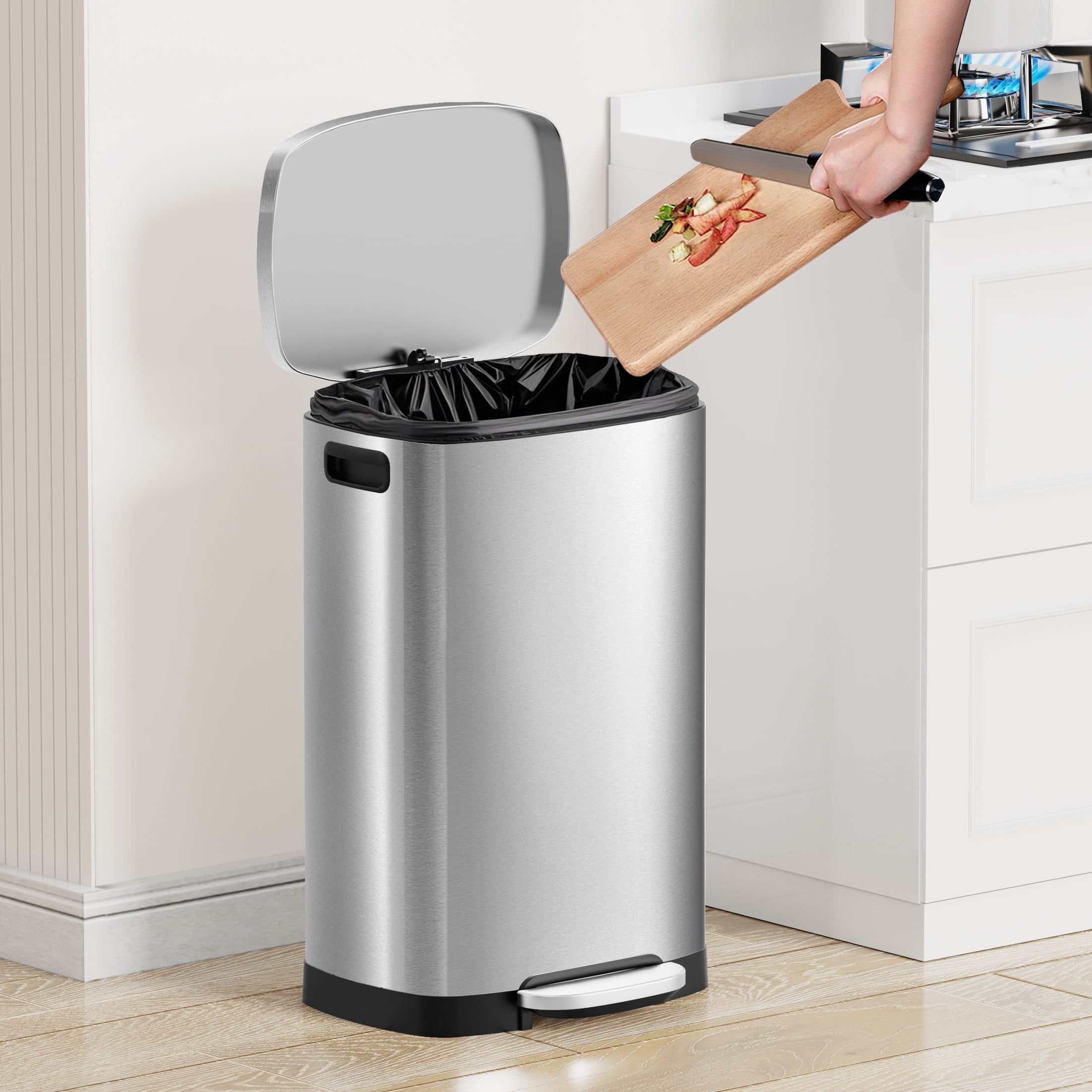 KSSKSS 13 Gallon Trash Can with Lid - Thumbnail 4