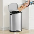 thumbnail image 4 of KSSKSS 13 Gallon Trash Can with Lid,Fingerprint-Proof Stainless Steel Kitchen Trash Can with Soft-Close Lid and Removable Inner Bucket,Silver, 4 of 10