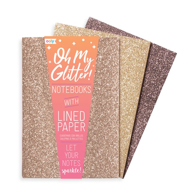 Oh My Glitter Notebooks Set of 3 Gold & Bronze (Hardcover