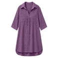 thumbnail image 4 of Womens Swimsuit Cover Up Turn Down Collared Short Sleeve Bathing Suit Coverup Summer Loose Fit Beach Cover Ups, 4 of 6