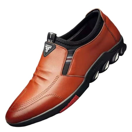 

Men s Business Shoes PVC Sole Comfort Walking Shoes Safety Flats for Daily Office Size 39-44 44 Brown Slip-on