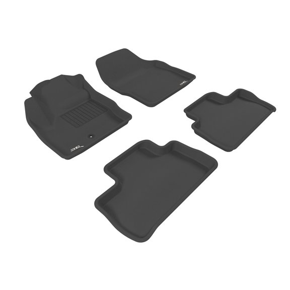 3D MAXpider Complete Set Custom Fit All-Weather Floor Mat for Select Land Rover LR2 Models - Kagu Rubber (Black)