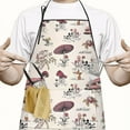 thumbnail image 2 of Red Mushroom Plant Light Pattern Apron-Garden Aprons for Women with Pockets-Cotton Linen Waterproof Kitchen Cooking Gardening Aprons Adjustable for Kitchen,Cooking,BBQ and Salon 33x27 Inch, 2 of 7