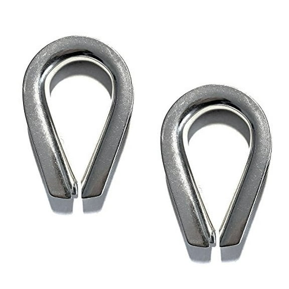 2 Pieces Stainless Steel 316 5/16" (8mm) Wire Rope Thimbles Heavy Duty Marine Grade for Rope Size 5/16"