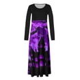 thumbnail image 5 of Long Sleeve Dress,3/4 Sleeve Dress for Women,Womens Fashion Printed Long Sleeve Round-Neck Pullover Patchwork Dress,Dress for Women Casual,Dress with Sleeves, 5 of 5