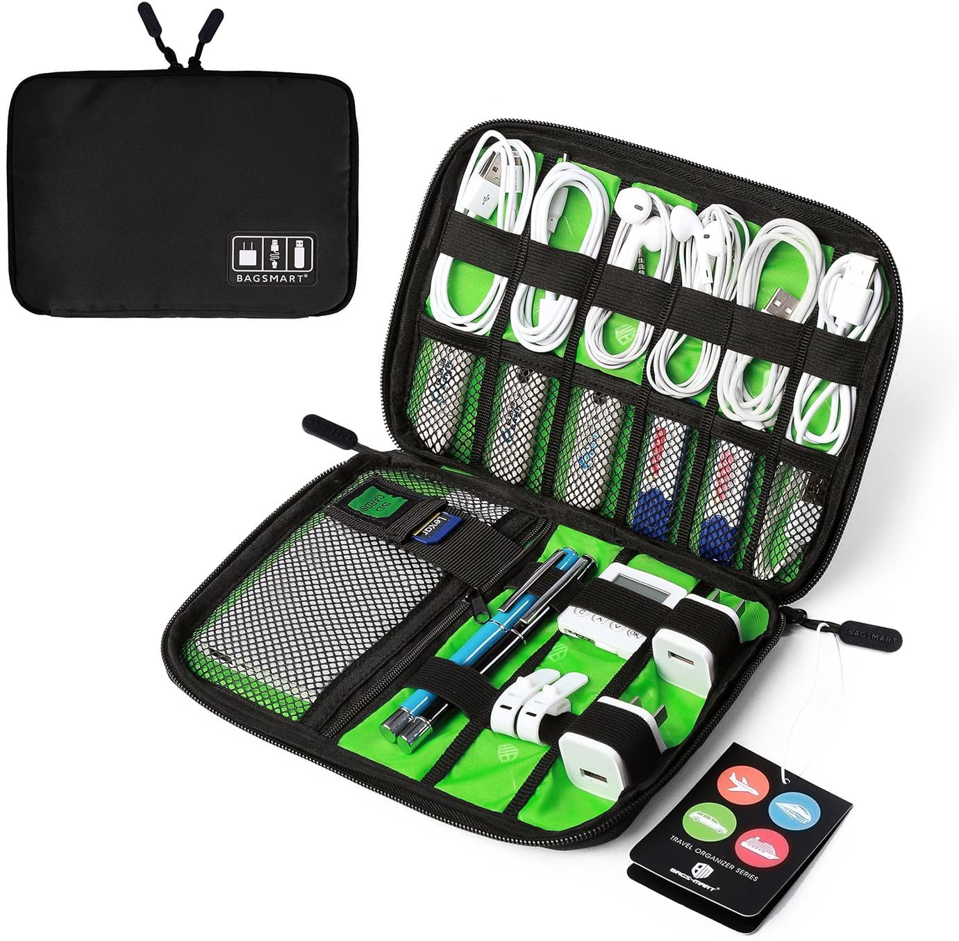 BAGSMART Electronic Organizer Travel Cable Organizer Bag Portable Electronic Accessories Bag for Cable USB 