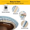 thumbnail image 3 of Elastic Fitted Round Tablecloth, Khaki Blue Striped Waterproof Stretch Table Cover for 55"-60" Tables, Farmhouse Stripes Modern Abstract Art Washable Outdoor Tablecloths for Patio, Picnic, Camping, 3 of 9