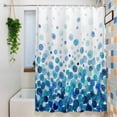 thumbnail image 6 of Blue Polka Dots Shower Curtain, Watercolor Abstract Art Gradients Waterproof Shower Curtain Set with 12 Hooks Lightweight Bath Curtains Fabric Bathroom Decor 72x78 Inches, 6 of 9