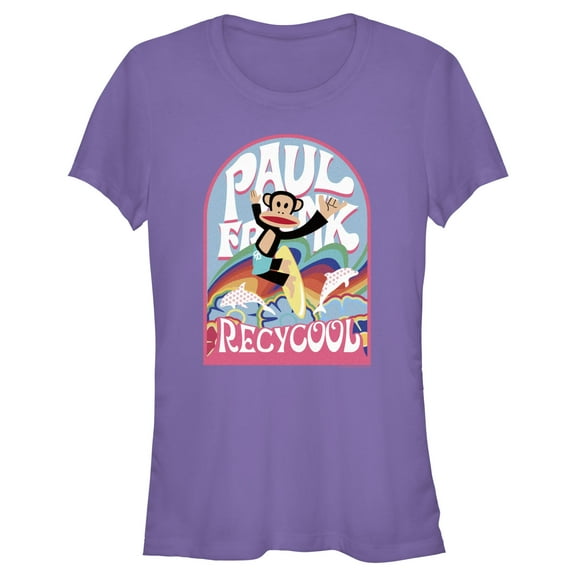 Junior's Paul Frank Recycool Julius the Monkey  Graphic Tee Purple X Large