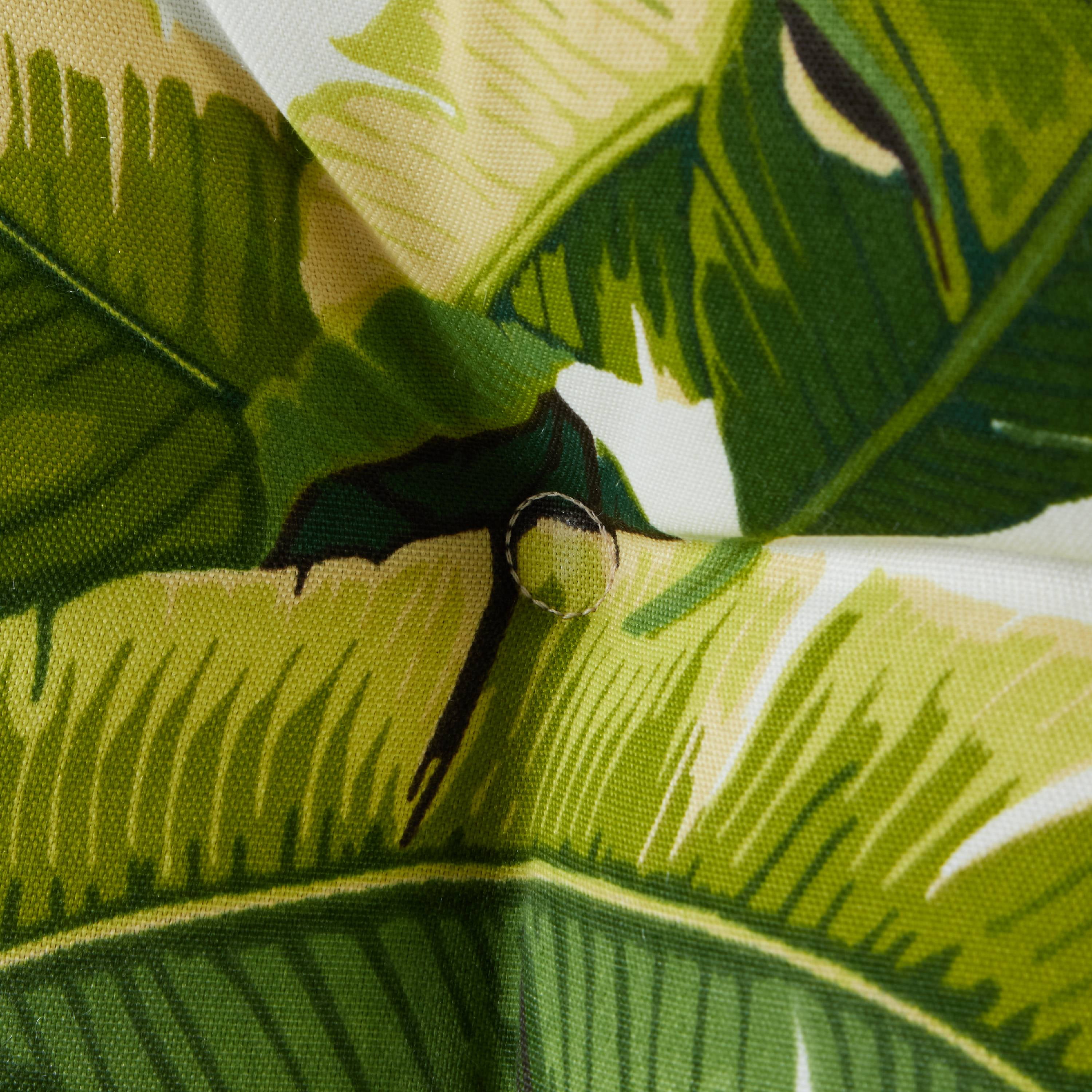 Palm Leaves White Outdoor High Back Chair Cushion (2-pack)