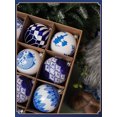 thumbnail image 5 of Adorno para árbol de Navidad estilo China-Chic Bola de porcelana azul y blanca, 5 of 5