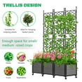thumbnail image 3 of FISICOG Planter Box with Trellis & Wheels, Garden Bed for Climbing Plants Outdoor Indoor, Self Watering Raised Garden Bed Tomato Cage Planter Box for Vegetables Herbs Flowers, 3 of 10