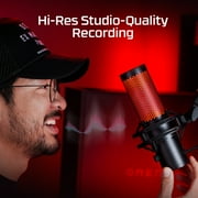 HyperX QuadCast 2 - USB Microphone for Gaming, Streaming and Podcasting, with On-Board Controls, LED Lighting, Quick Release Shock Mount and Built-in Arm/Stand Mount, PC, Mac, PS5, PS4, USB-C - Black