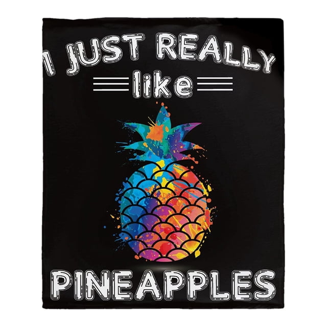 Couverture Décorative en Flanelle Motif Ananas pour Climatisation Confortable