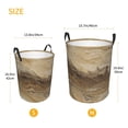 thumbnail image 3 of Circular Hamper Single Layer Laundry Basket Storage Basket Waterproof Single Layer Fabric With Handle Pe Support Strip Sandybrown Marble_4 Medium, 3 of 8