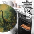 thumbnail image 5 of 4 PCS Pot Holders for Kitchen,Potholders Sets with Hook for Oven,Cooking,Baking,Long - Necked Dinosaur Amidst Tropical Foliage, 5 of 7
