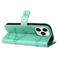 thumbnail image 5 of Nalacover For iPhone 16 Pro Case,Slim Embossed Butterfly PU Leather and Soft Inner TPU Flip Kickstand Magnetic Closure Card Slots Wallet Shockproof Cover with Wrist Strap,Green, 5 of 11