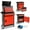 red, variant on POVANLI 2-IN-1 Tool Chest & Cabinet, High Capacity Rolling Tool Box with Wheels and 5 Drawers, Wheels Lockable, Organizer, for Garages, Warehouses, Workshops, Repair Shops, Red