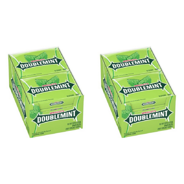 Wrigley Slim Pack Doublemint Chewing Gum 15Pcs Ea. Pack (20 Pack Double