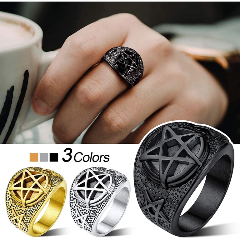 Stainless Steel Customize Star Signet Ring For Men Hip Hop Rock Five Star  Stamp Ring Simple Minimalist Design Creativity Jewelry