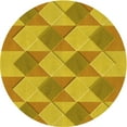 thumbnail image 1 of Ahgly Company Machine Washable Indoor Round Transitional Deep Yellow Area Rugs, 6' Round, 1 of 7
