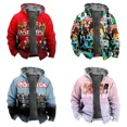 thumbnail image 1 of Roblox-Sudadera con capucha de manga larga para estudiante, suéter grueso con cremallera acolchada y estampado de dibujos animados, cuello suelto, algodón, regalos de navidad, 1 of 5