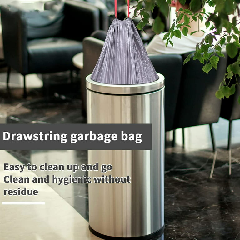 Trash Can With Lid, Bathroom Trash Can With Drawstring Trash Bags