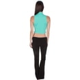 thumbnail image 4 of Sakkas Mock Neck Turtleneck Sleeveless Scuba Crop Top - Made in USA - Mint - Large, 4 of 4