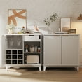 thumbnail image 5 of VEANERWOOD Wine Bar Cabinet with 2 Door Fluted Texture, Kitchen Sideboard Buffet with Wine Rack&Glass Holder for Living Room, 5 of 10