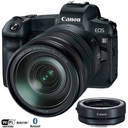 Canon EOS R 30.3MP Mirrorless Full Frame Digital Camera 3075C012 with 24-105mm Lens with Lens Mount Adapter EF-EOS R Adapts EF and EF-S Lenses to EOS
