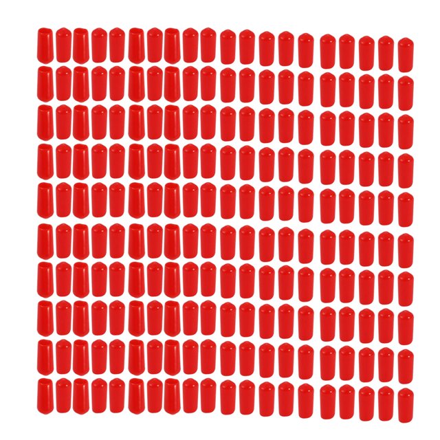 200pcs Protector de rosca del tornillo rojo 6mm diámetro interior final de vinilo flexible de PVC Unique Bargains tapas protectoras para accesorios de tubería