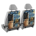 thumbnail image 2 of Car Back Seat Organizer 2 Pack Antique Nylon Fabric Thickened Waterproof Foot Mat Suitable For Various Types Of Vehicles Orange Cat in The Window, 2 of 7