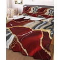 thumbnail image 3 of Quilts Twin Size, Red Marble Soft Comforter Bedding Set for Bed, Grey Gold Texture Vintage Farmhouse Art Lightweight Quilted Bedspread with Pillow Cover(2 Pieces) for All Season, 68x86 Inch, 3 of 6