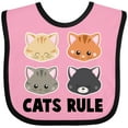 thumbnail image 3 of Inktastic Cats Rule with Cat Heads Boys or Girls Baby Bib, 3 of 4