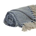 thumbnail image 4 of HomeRoots 476218 Bleu & Beige Tissé à la Main Jeter avec Pompons, 4 of 4
