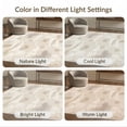 thumbnail image 7 of ODIKA Neutral Distressed Boho Asymmetrical Ivory Beige Dining Table for Home Office, Gaming Room, Under Desk, Non-Slip Chair-Friendly, 7 of 7