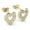 Yellow Gold, variant on Cate & Chloe Ainsley 18k White Gold Plated Heart Stud Earrings with Swarovski Crystals for Women