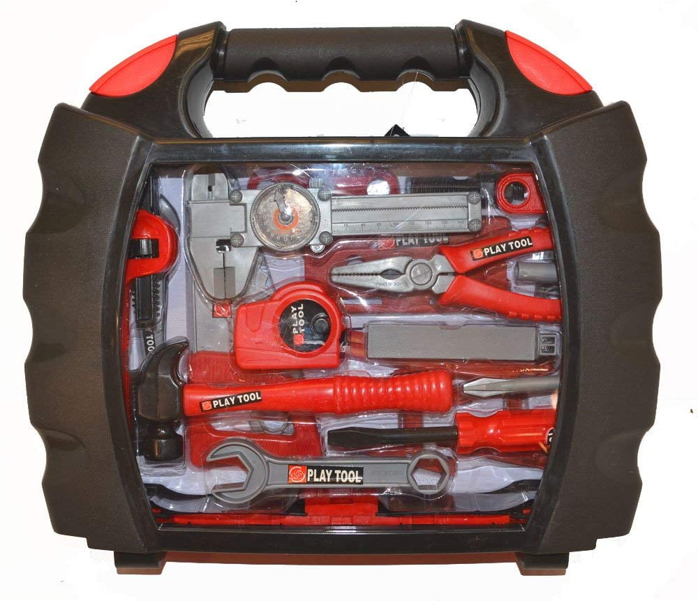 Kids 28 Pcs Tool Set Pretend Play Toy Set in Handy Carry Along Tool Box - Walmart.com