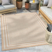 Well Woven Fallon Frankie Modern Stripes Beige 5'3" x 7'3" Hi-Lo Indoor/Outdoor Area Rug