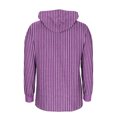 thumbnail image 5 of YYDGH Women's Hoodies Sweatshirts Striped Henley V Neck Button Hooded Pullover Tops Casual Lightweight Drawstring Long Sleeve Shirts Purple L, 5 of 5