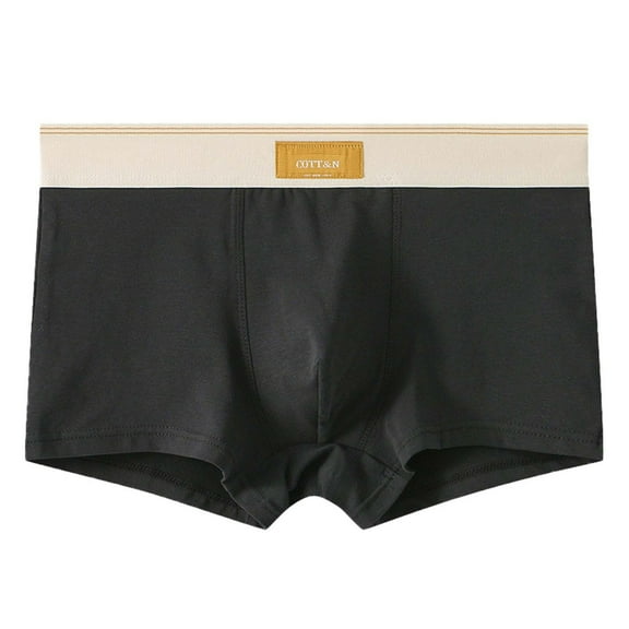 hoksml Men's Boxers Briefs Solid Color Elastic Waist Colour Blocking Underwear Breathable Comfortable Large Size Sexy Lingerie Panties 2025 Clearance